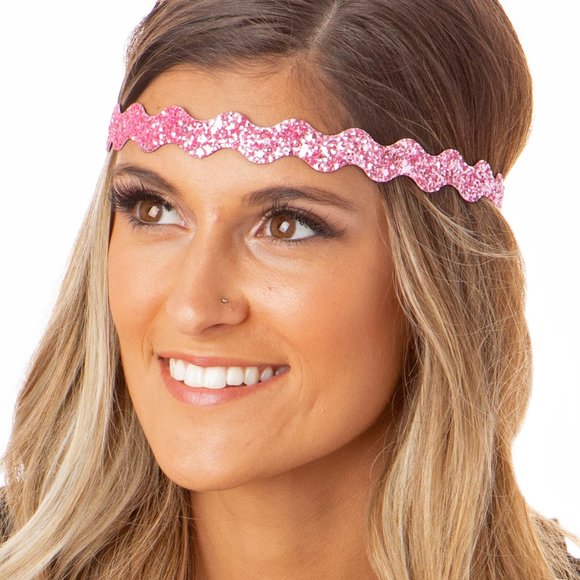 Hipsy Gift 10-pack Bling Glitter Adjustable No Slip Wave Bold Colors Headbands main image 4